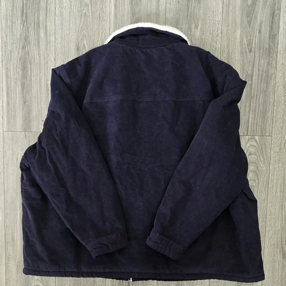 Levi's Men's Dark Blue Corduroy Jacket with White Sherpa Collar - Picture 3 of 8